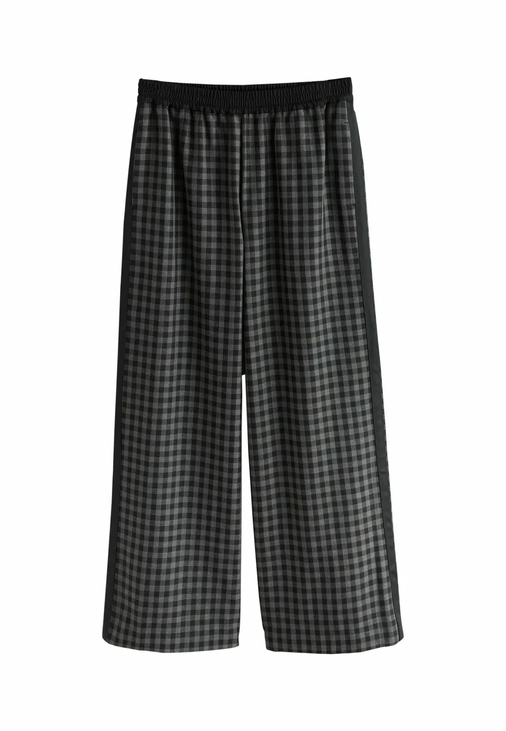 Брюки прямого кроя с контрастным поясом и широкими штанинами Next, Black Grey Gingham
