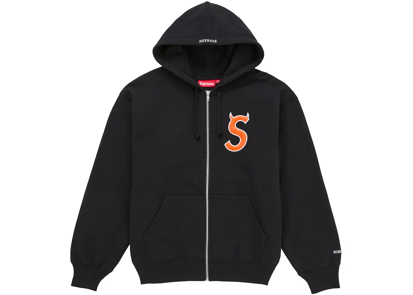 Мужская худи на молнии Devil S Logo Supreme, Black