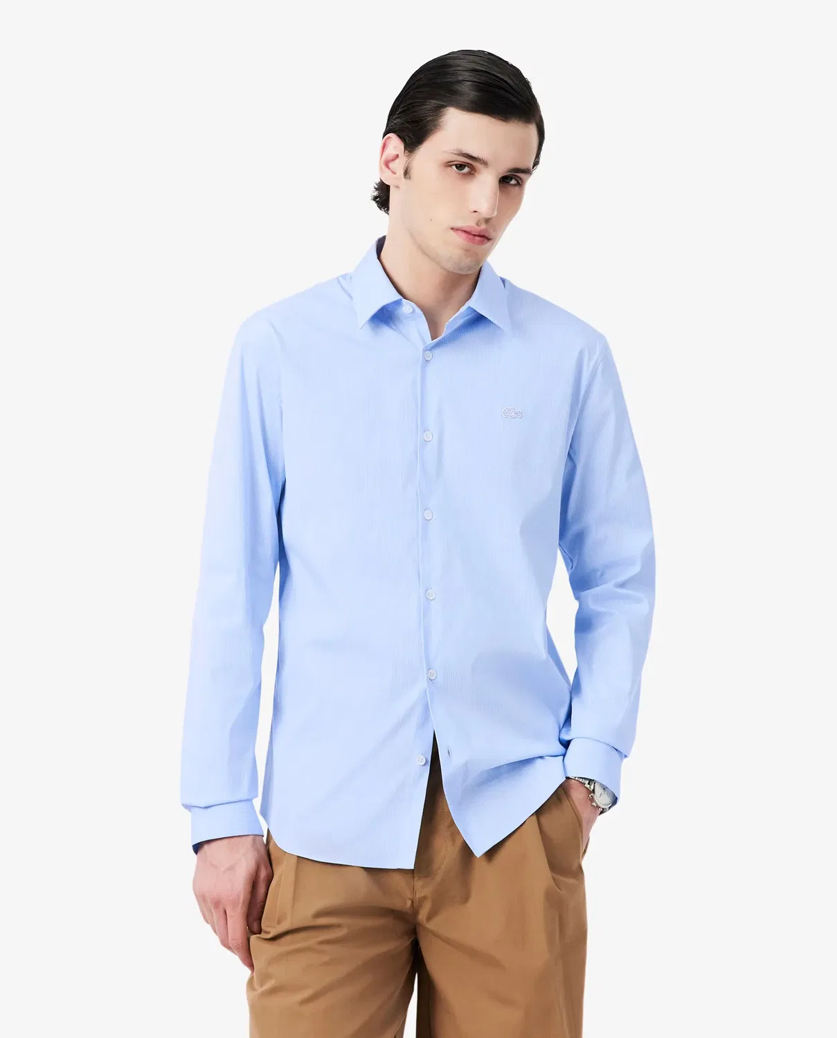 Мужская рубашка с длинным рукавом Lacoste Blanco