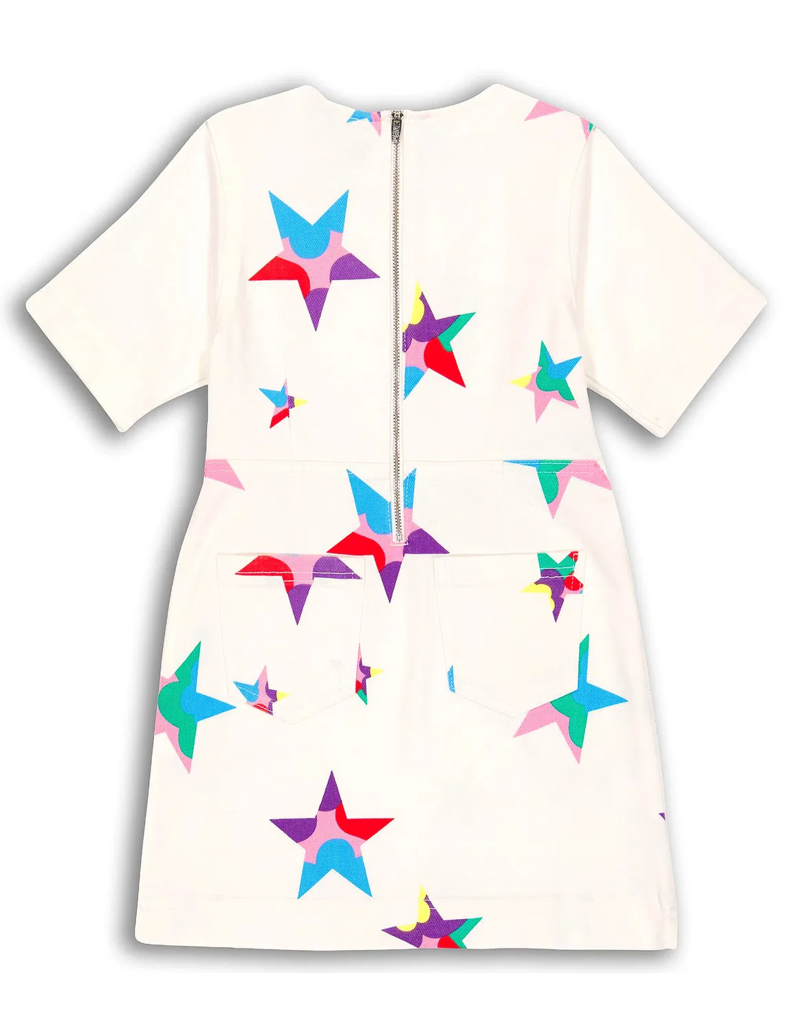 Детское платье для девочек с коротким рукавом Stella Mccartney Kids, белый — фото 2