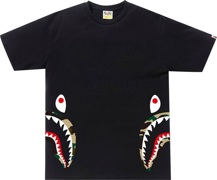 

Футболка BAPE 1st Camo Side Shark Tee 'Black/Yellow', черный
