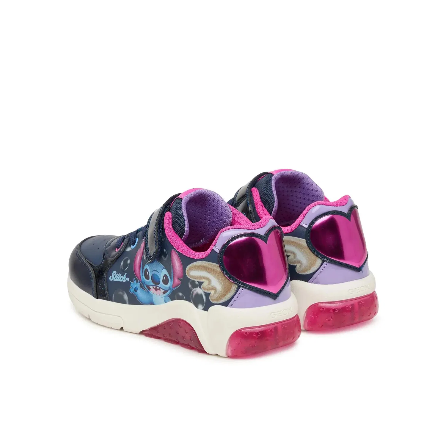 Детские кроссовки для девочек с технологией Geox Fadinlight Converse, Цвет BLAU Navyblau Fuchsienrosa — фото 3