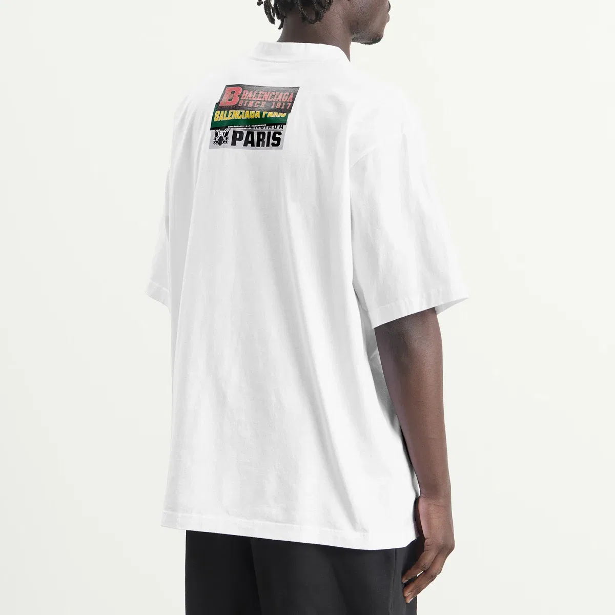 Футболка с принтом Bumper Stickers Balenciaga, White — фото 3