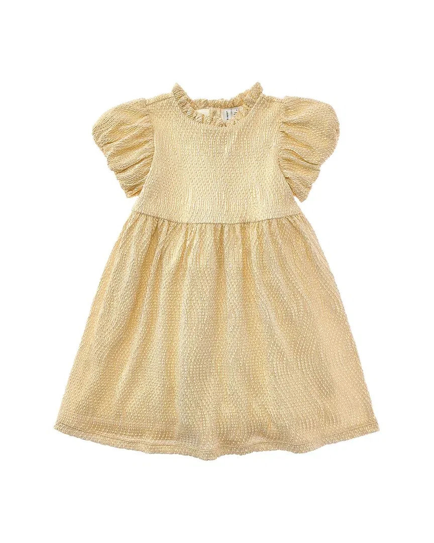 Детское платье для девочек с блестящей металлизированной тканью The Golden Moment Dress Janie and Jack, Gold
