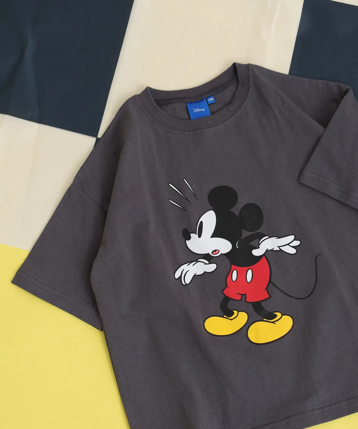 Детская футболка с принтом Big T MICKEY MOUSE, Серый