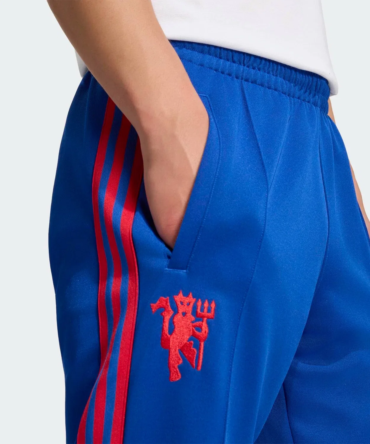 Мужские спортивные штаны с принтом Manchester United Originals Adidas, Синий — фото 3