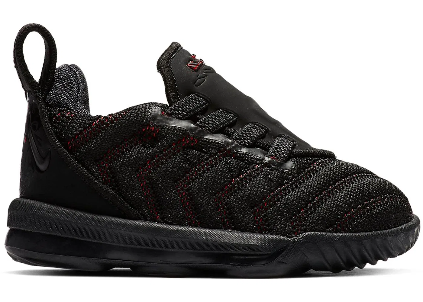 Детские кроссовки для мальчиков баскетбольные Nike LeBron 16 Nike, Black/Black-University Red