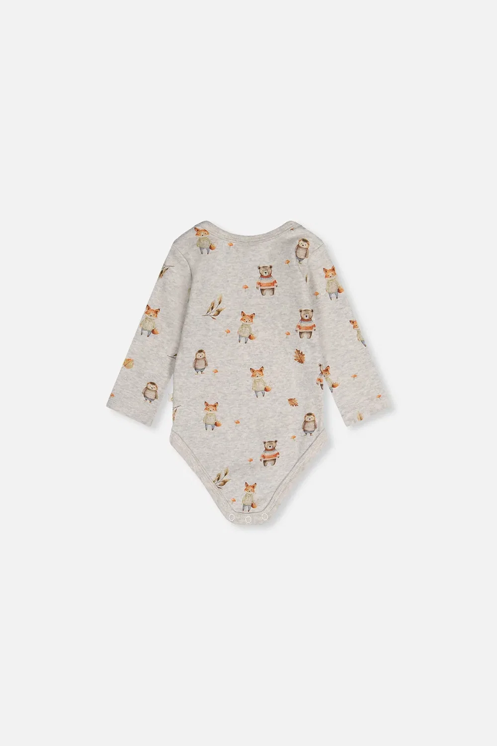 Детский боди-комбинезон с длинным рукавом с принтом Organic Cotton Onesie Beige Animal Print Deux par Deux, Beige Animal Print — фото 4