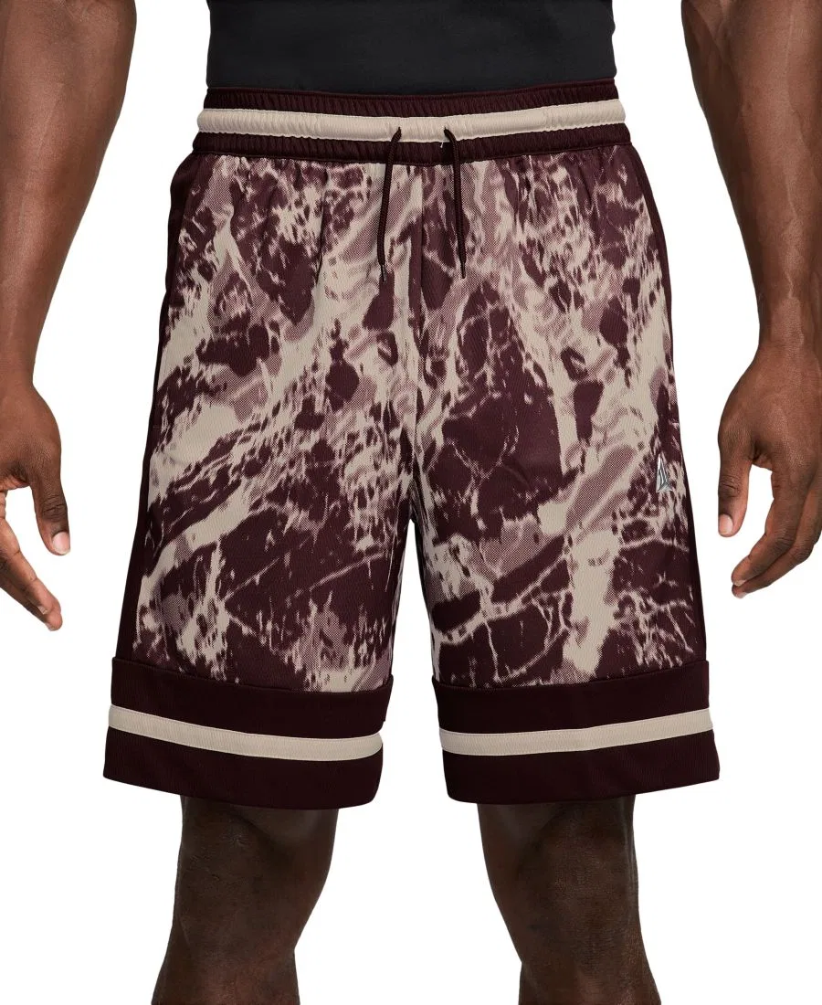Баскетбольные шорты Dri-FIT с металлическим брендингом Ja Morant Nike, Burgundy Crush Metallic Silver