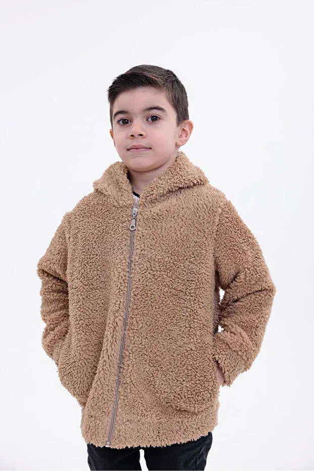 Детское пальто для девочек с капюшоном Basics Roba, Taupe — фото 2