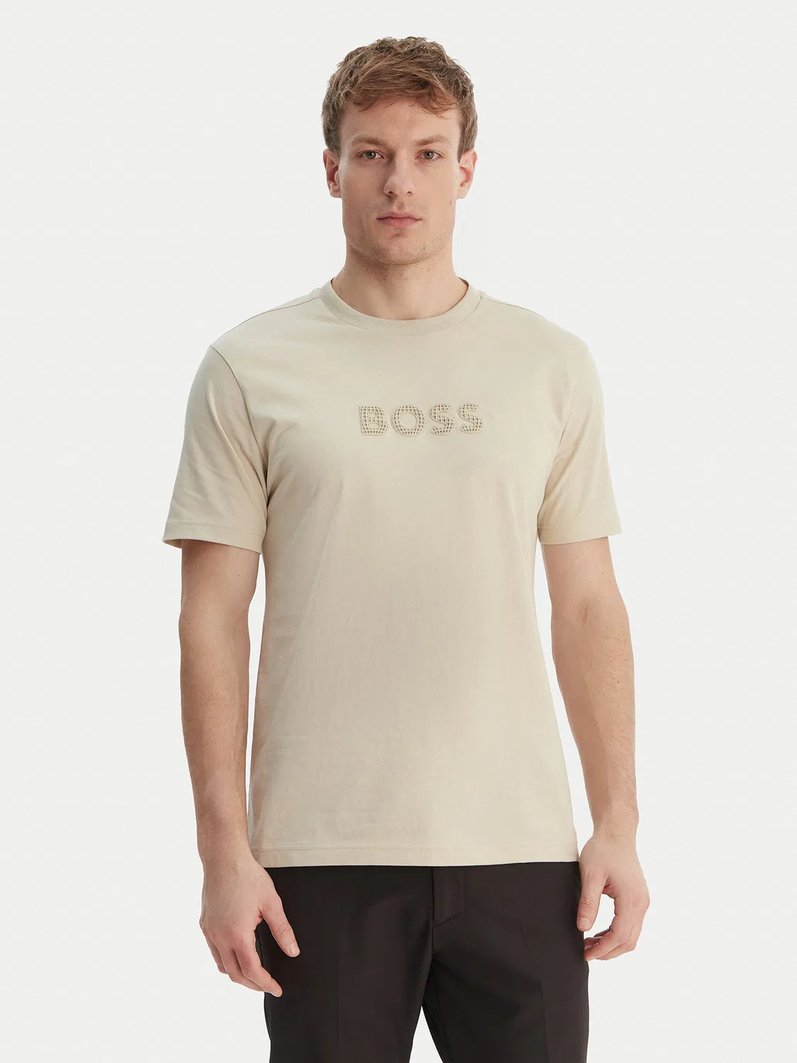 Мужская футболка стандартного кроя TS_Terrace Logo Boss, бежевый