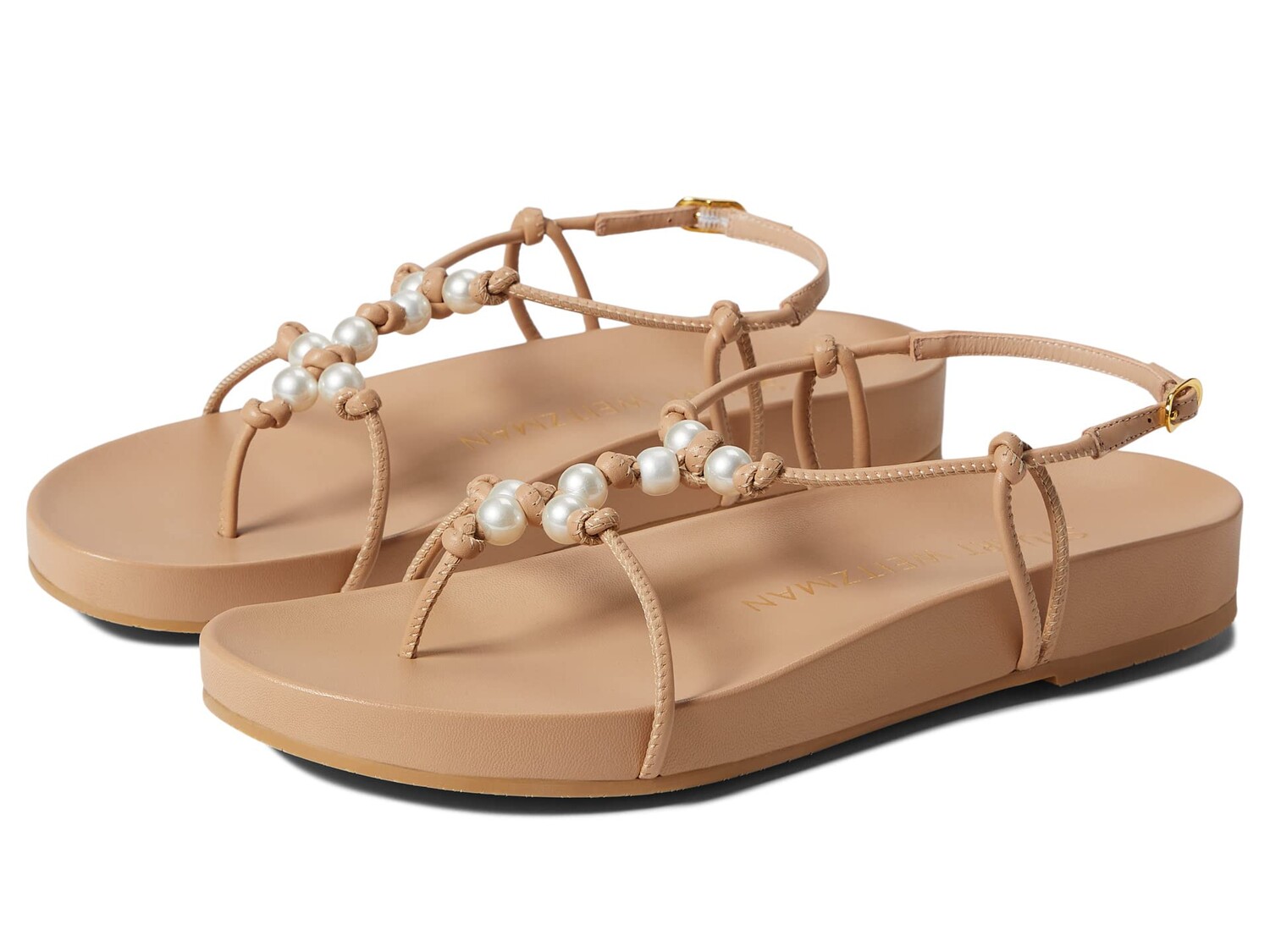 

Сандалии Stuart Weitzman, Pearl Knot Flat Sandal