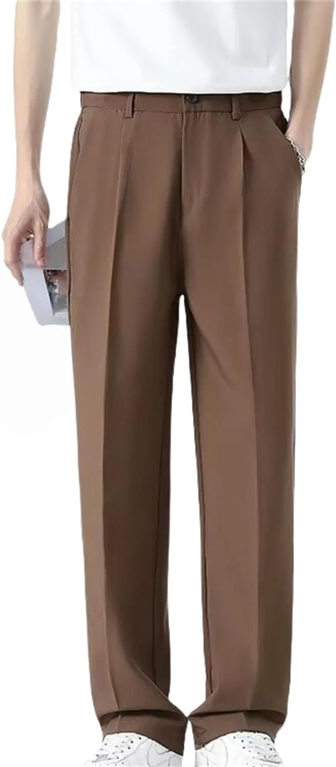Мужские брюки с утягивающим эффектом, модель Stretch Dress Casual Pant, коричневый