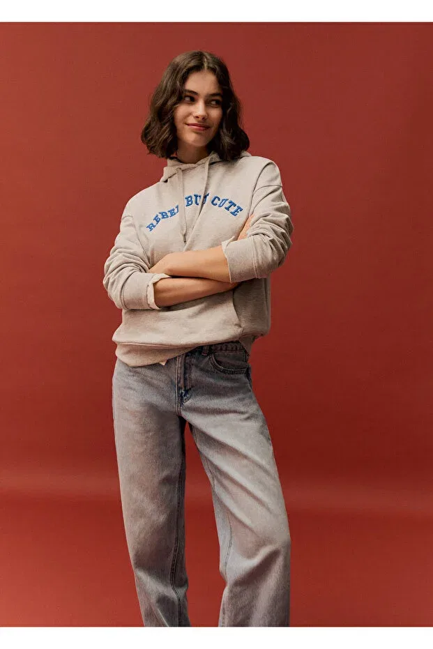 Детское худи для девочек с длинным рукавом Mango, Light Gray
