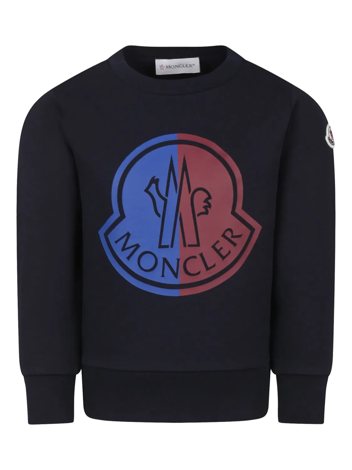 Свитшот с принтом Moncler, полуночный синий