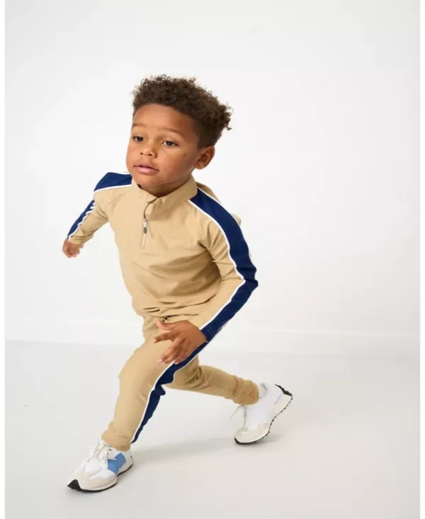 Детские спортивные брюки для мальчиков из полиэстера с эластаном Sideline Warm-Up Jogger Courtside Kids, Khaki — фото 4