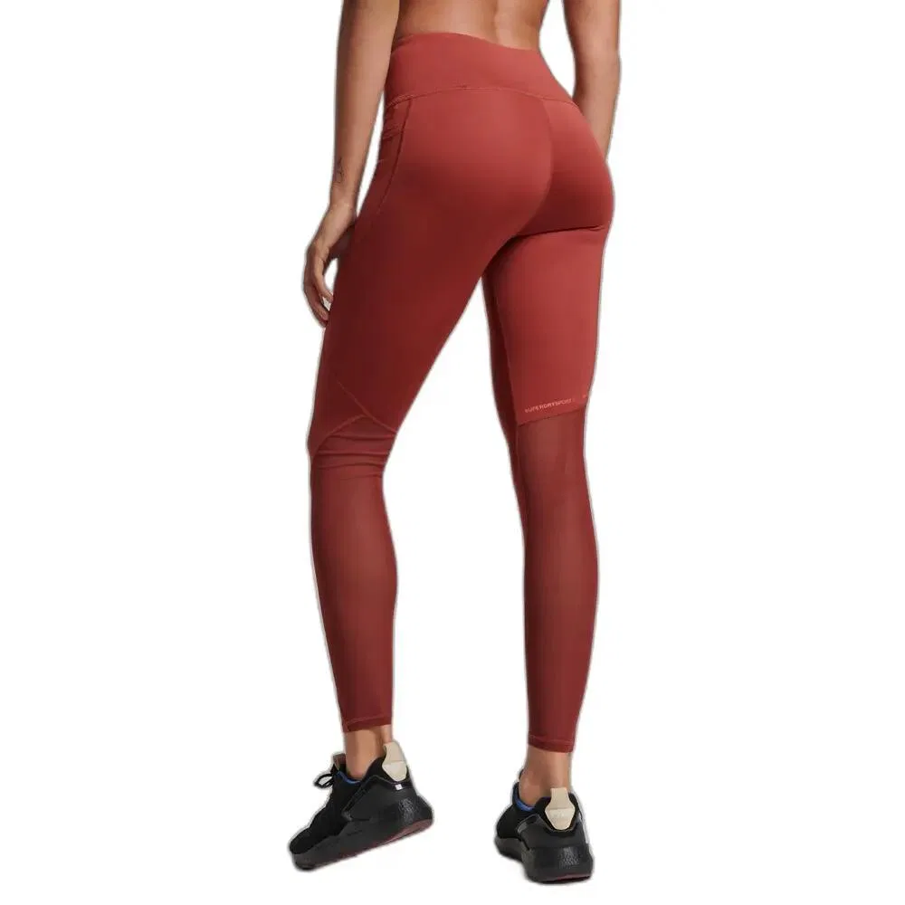 Женские леггинсы с сеткой Superdry Active, Braun — фото 3