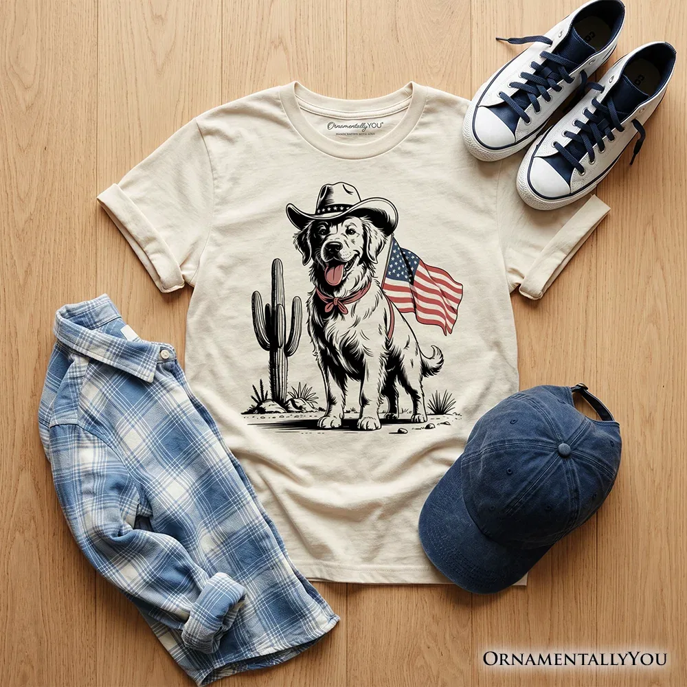 Детская футболка для мальчиков с принтом American Cowboy Dog OrnamentallyYou, Sand