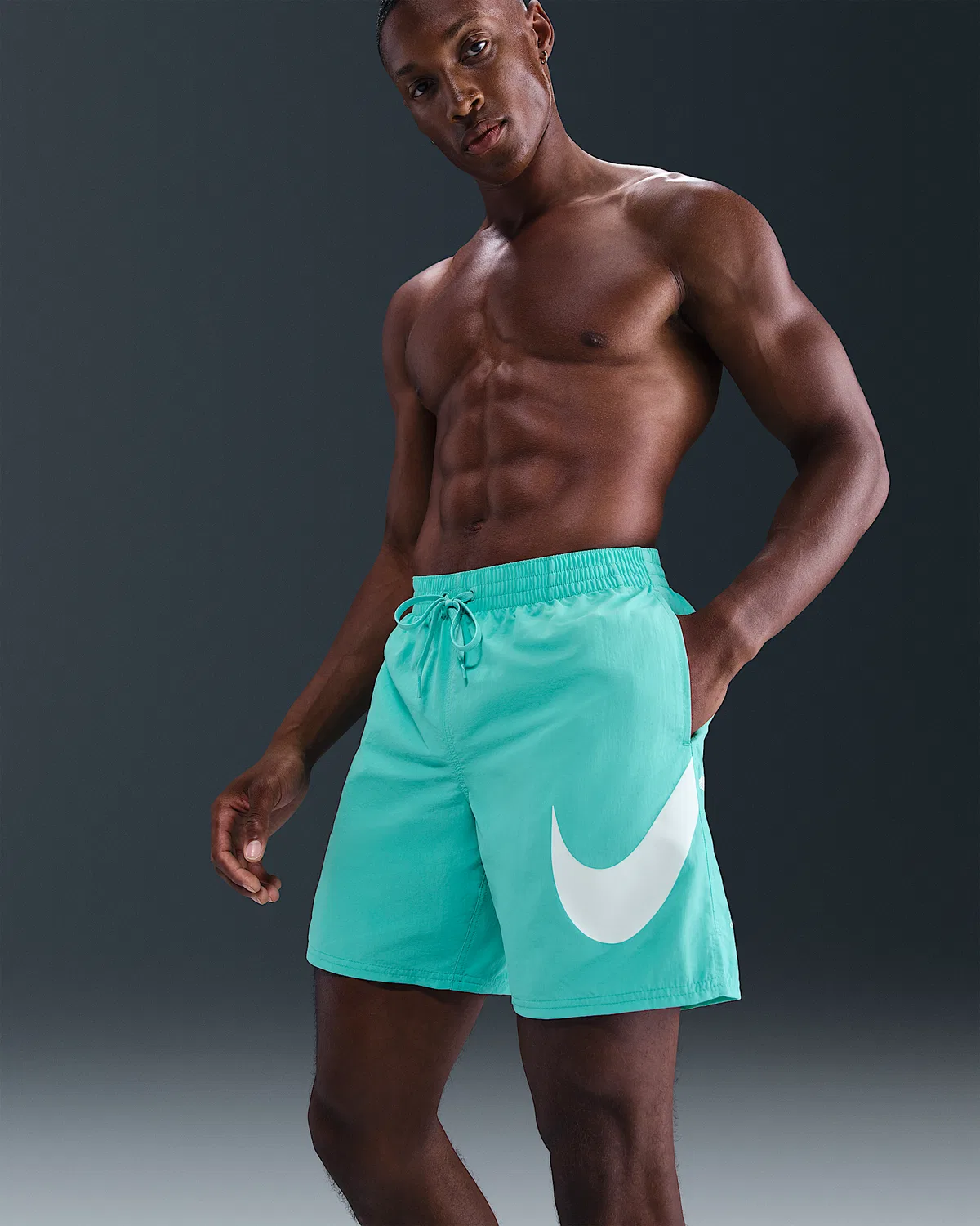 Мужские плавки Nike Swim Breaker 7" с полной подкладкой, Bleached Turquoise — фото 2
