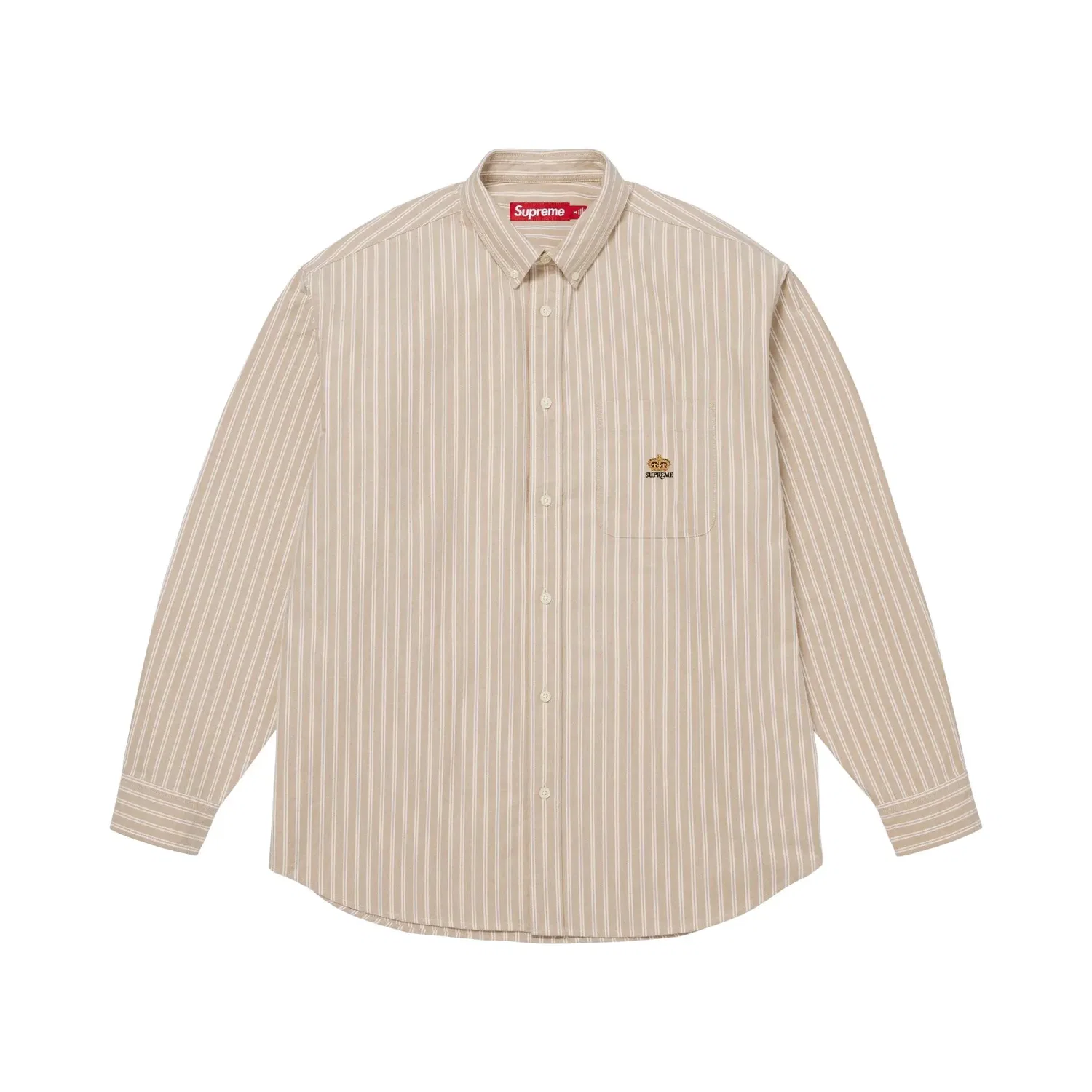 Рубашка свободного кроя в полоску Supreme, Tan Stripe