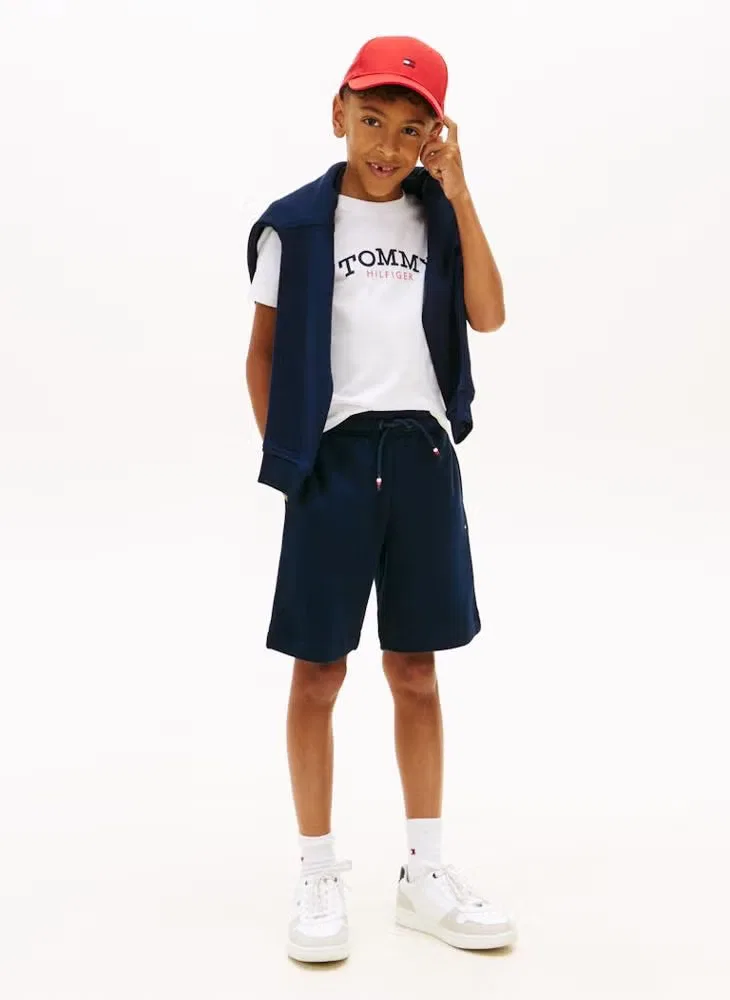 Комплект из футболки и шорт из хлопкового футера Tommy Hilfiger, белый
