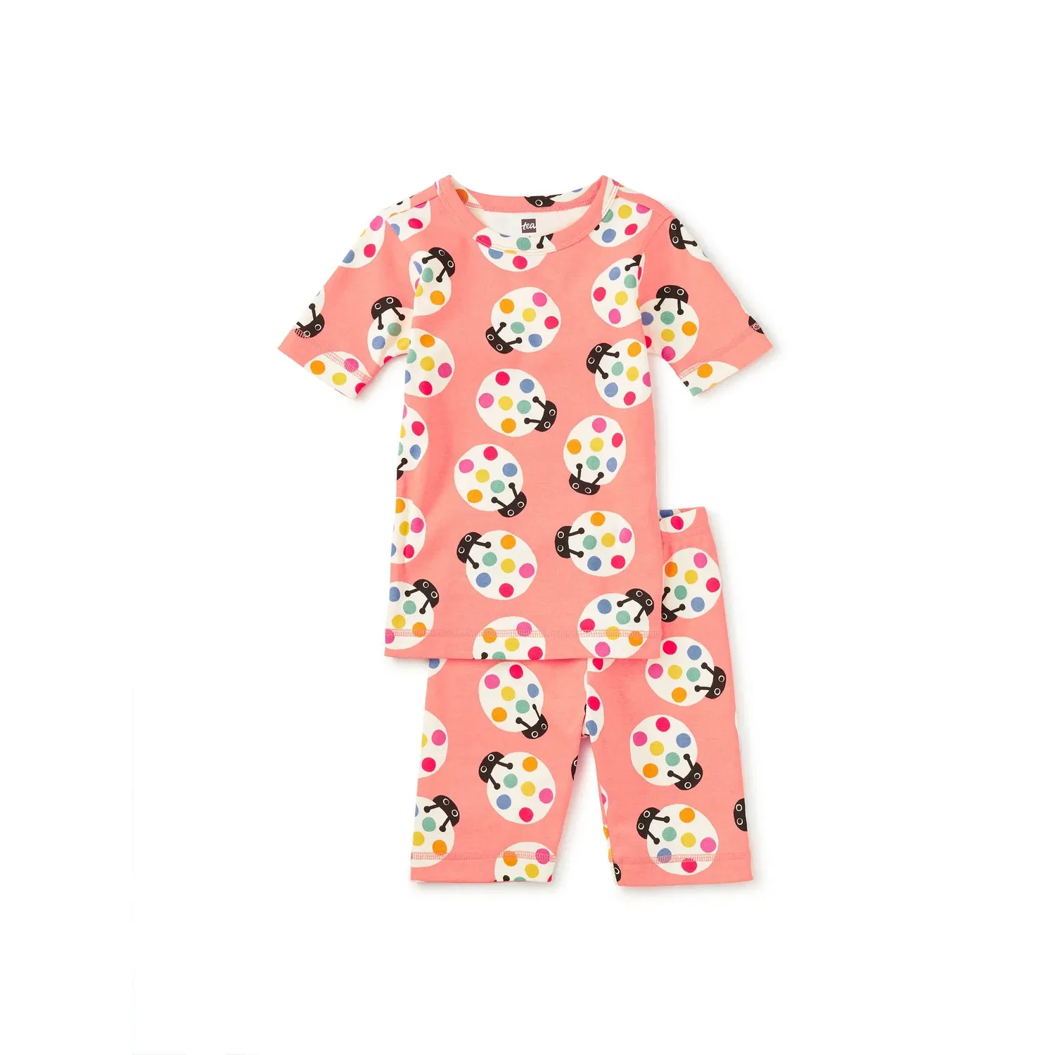 Детский комплект пижамы с коротким рукавом In Your Dreams Pajama Set Tea Collection, Flamenco Ladybug