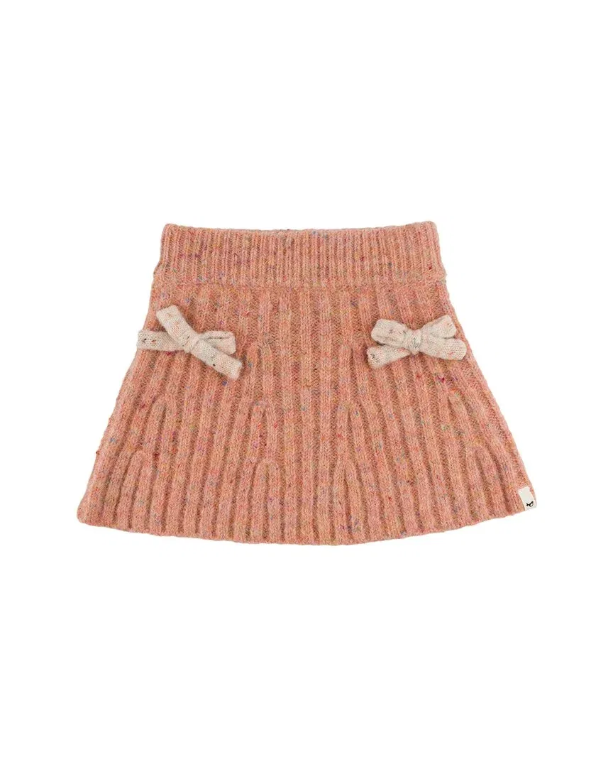Детская юбка-клеш с бантами Bows Speckled Knitted Flare Skirt oh baby!, розовый