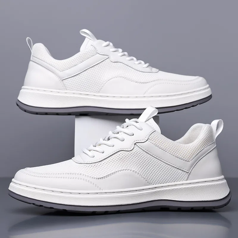 Детские кроссовки для скейтбординга с сетчатым верхом VENICEW, White Mesh — фото 4