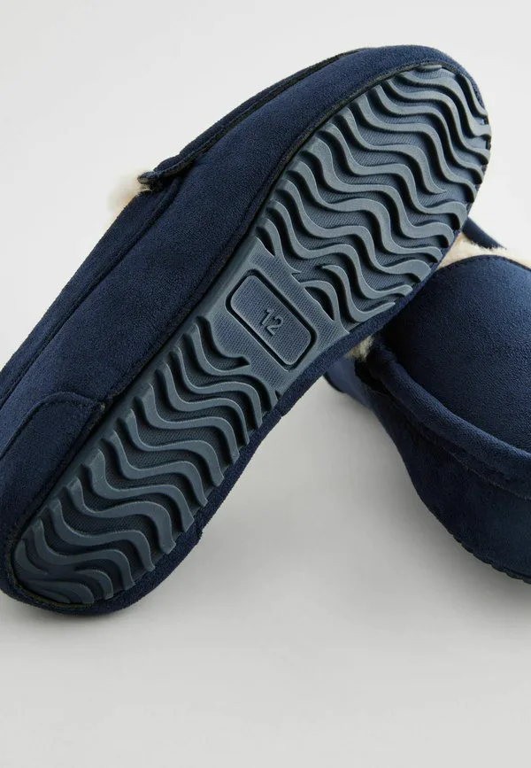 Уютные домашние тапочки стандартного размера Next, Navy Blue With Neutral Warm Lining — фото 3