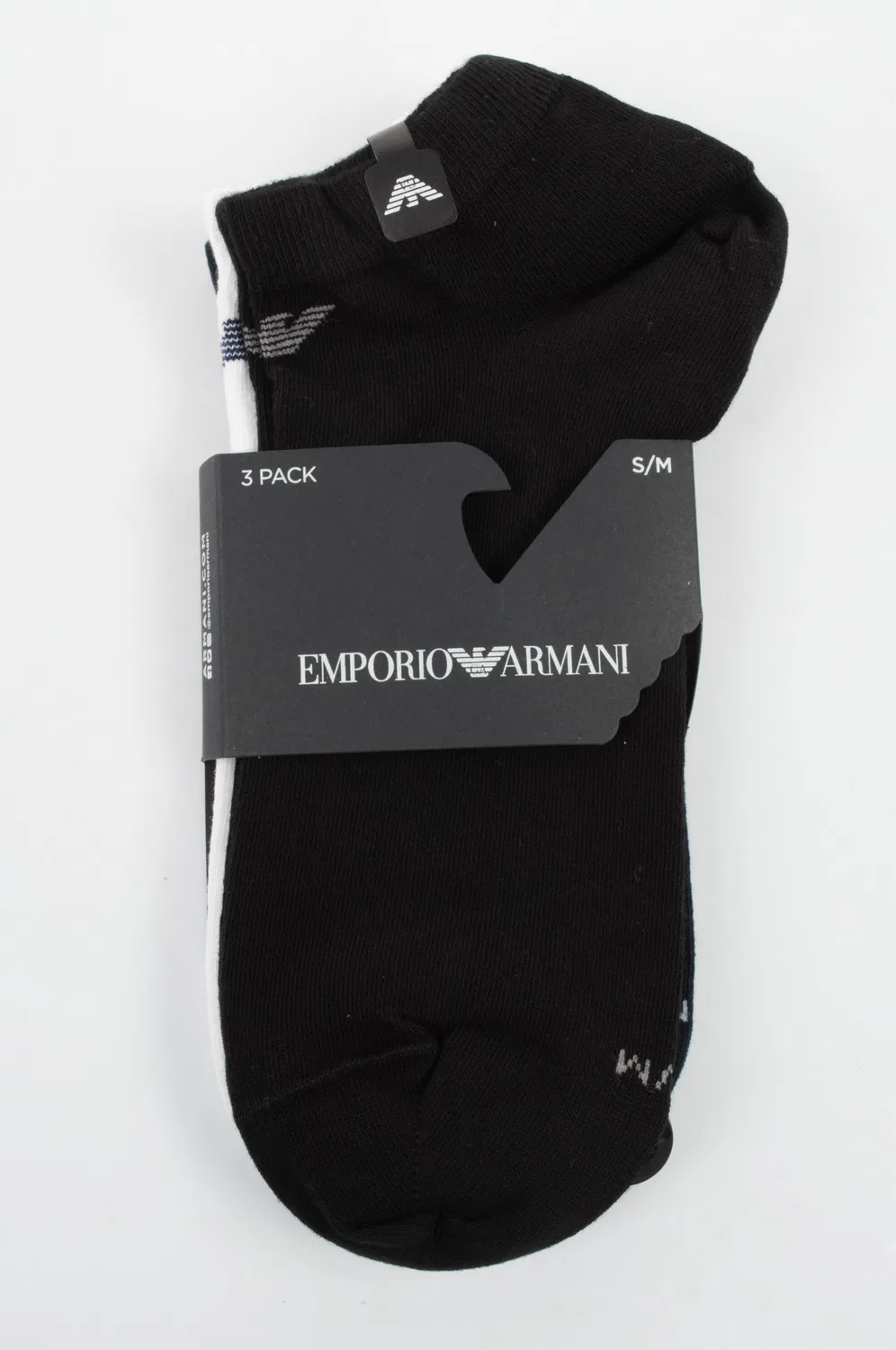 Детские носки-невидимки Emporio Armani Calza 3er-Pack, Bunt Dunkelblau Weiss Emporio Armani Connected — фото 3