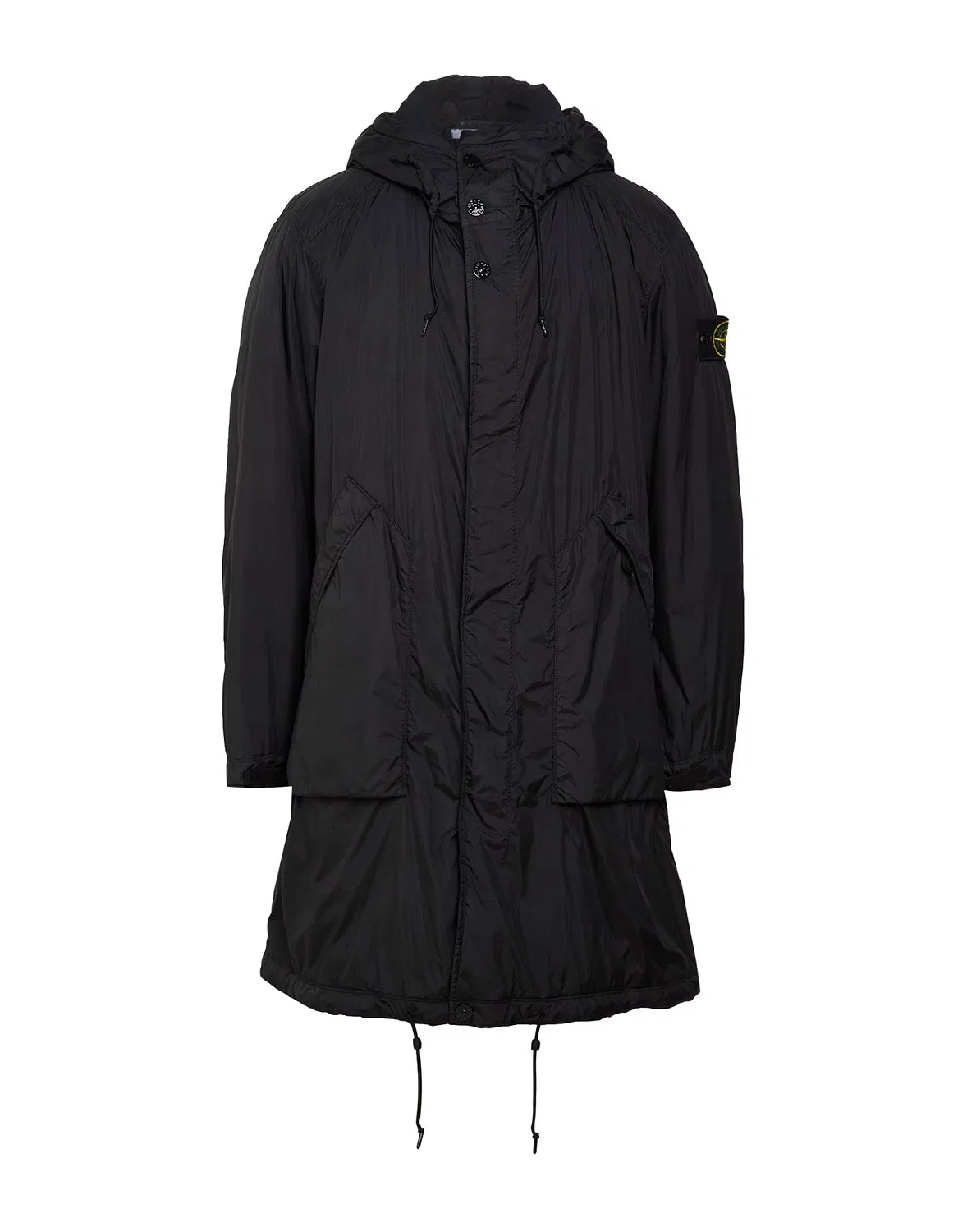 Мужское пальто с наполнителем с логотипом Stone Island, черный
