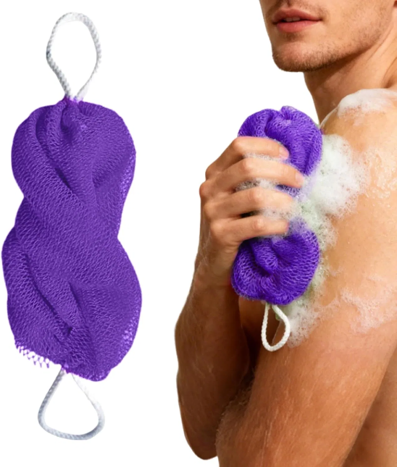 Мочалка-сетка для пилинга, Nylon, 60 г, 20x60 см, Byuexhp, Violett