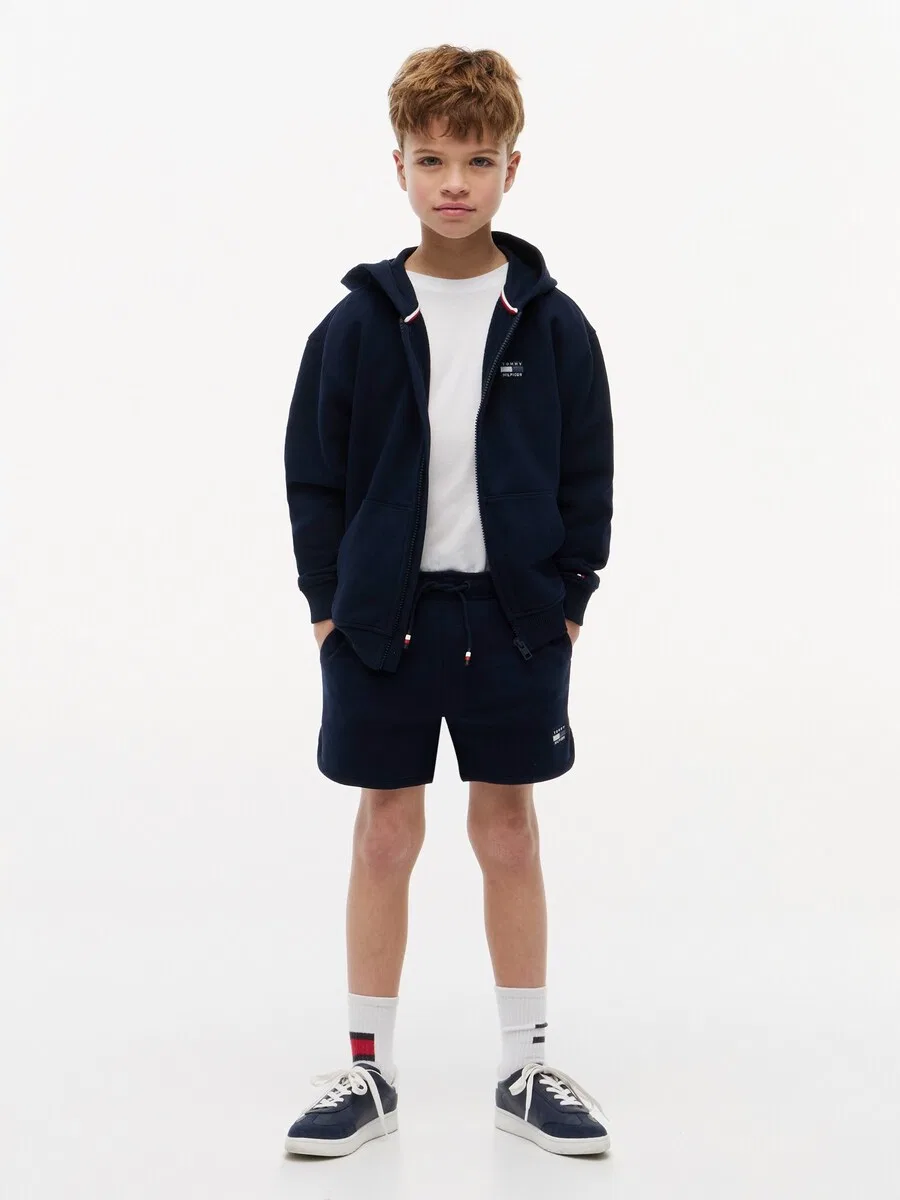 Брюки TOMMY HILFIGER Regular Pants 'Tonal Flag Logo Sweat' темно-синего цвета — фото 4