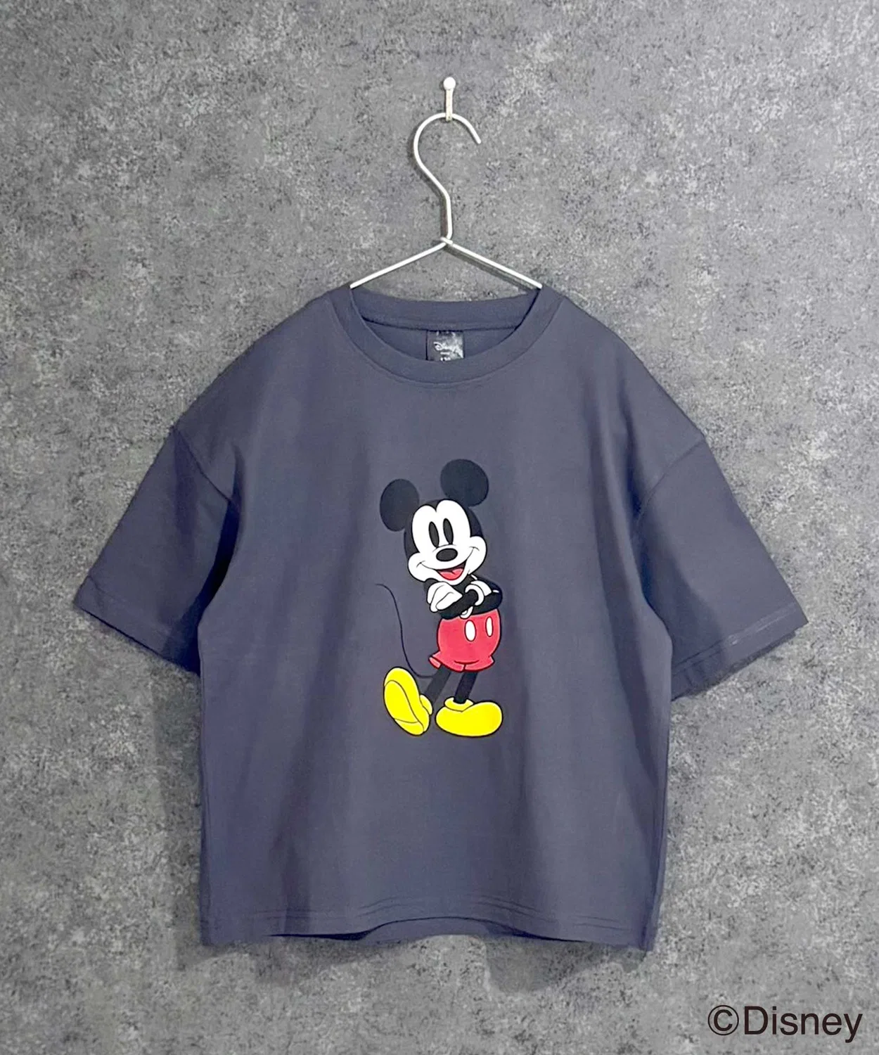 Детская футболка оверсайз с принтом Mickey Mouse Disney, Чаркоал Грей — фото 4