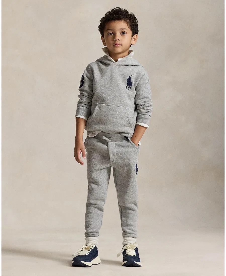 Детский худи из флиса Big Pony Fleece Hoodie Polo Ralph Lauren, Heather — фото 2