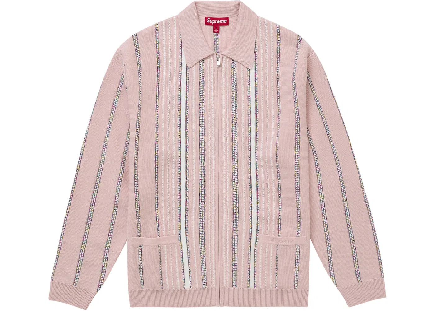Мужской кардиган на молнии Speckle Stripe Supreme, Pink