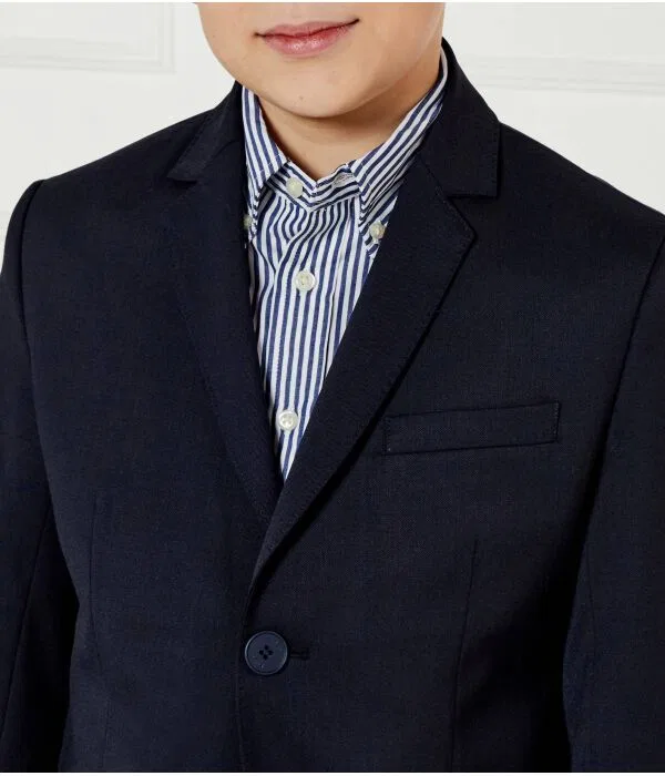 Детская элегантная шерстяная куртка для мальчиков BOSS Kidswear, Blu Marino — фото 4