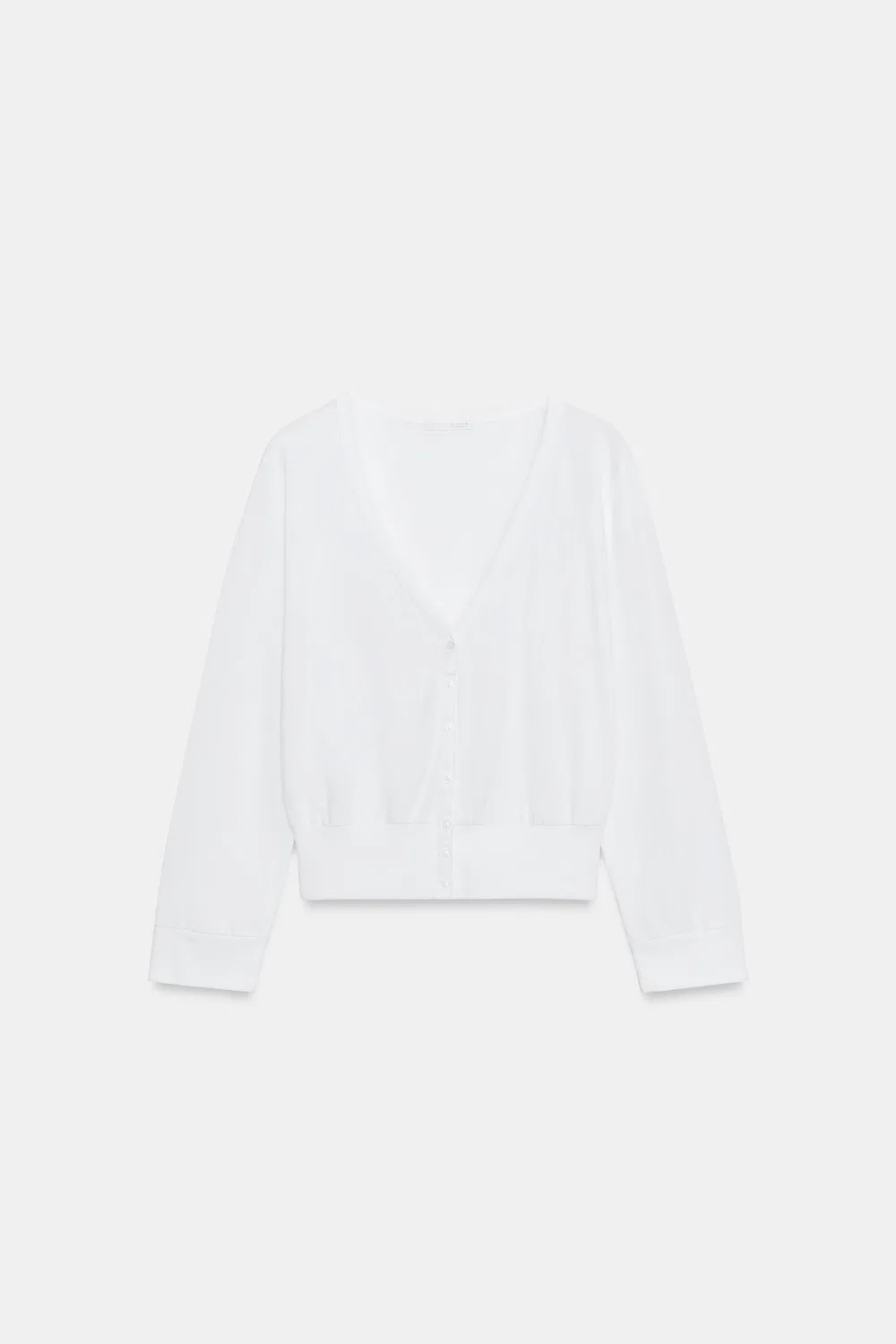 Топ с V-образным вырезом и пуговицами ZARA, White — фото 4