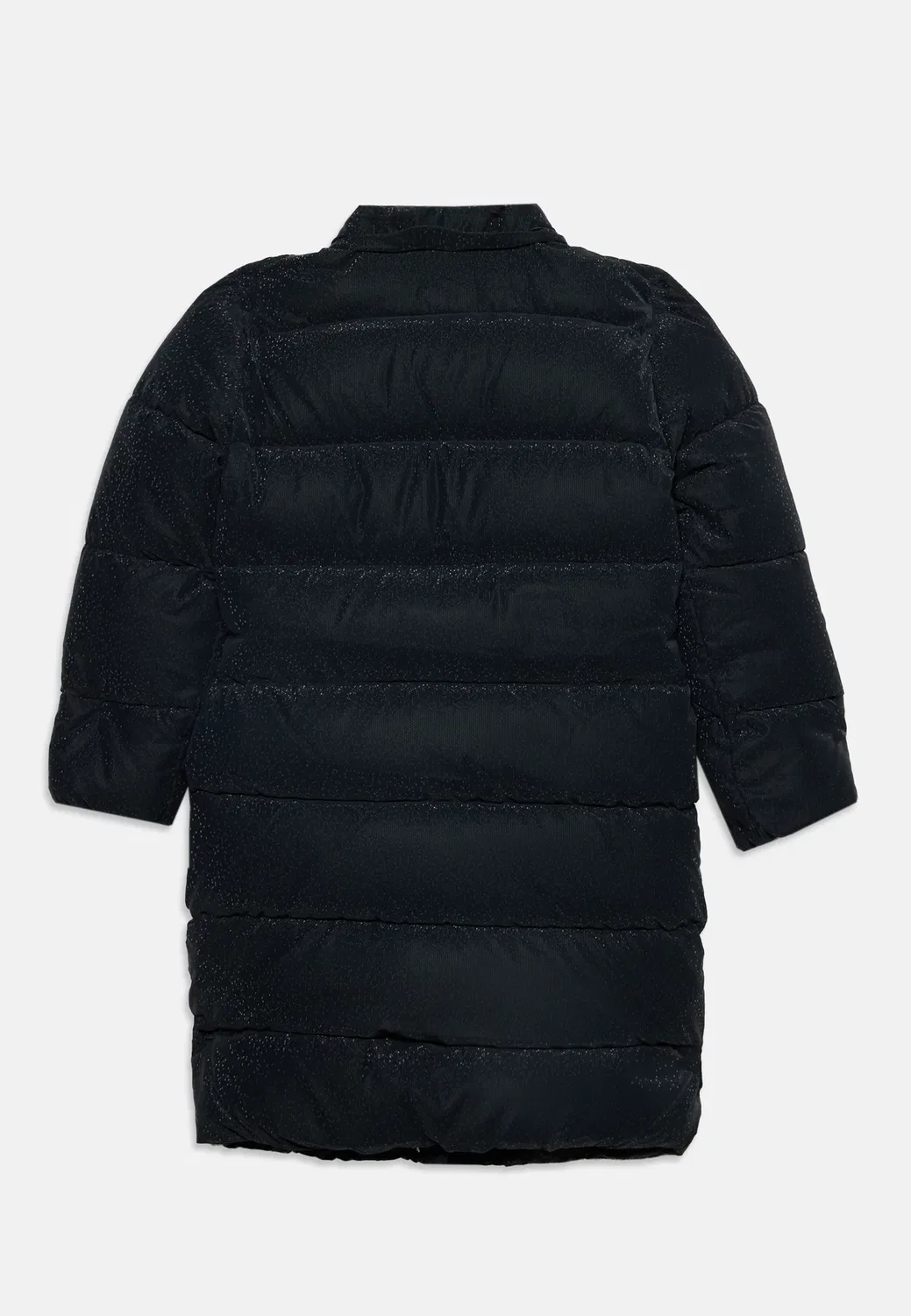 Детская длинная пуховая куртка с капюшоном - зимнее пальто Guess, Jet Black — фото 3