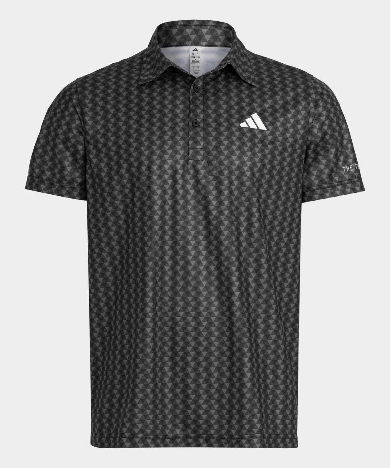 Мужская футболка-поло с геометрическим принтом, с коротким рукавом Adidas Golf, Black