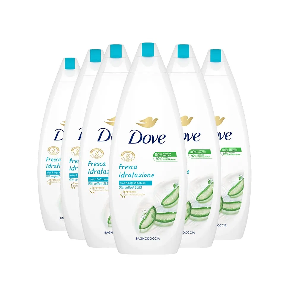 Гель для душа Dove Moisture 6 x 600 мл, Алоэ