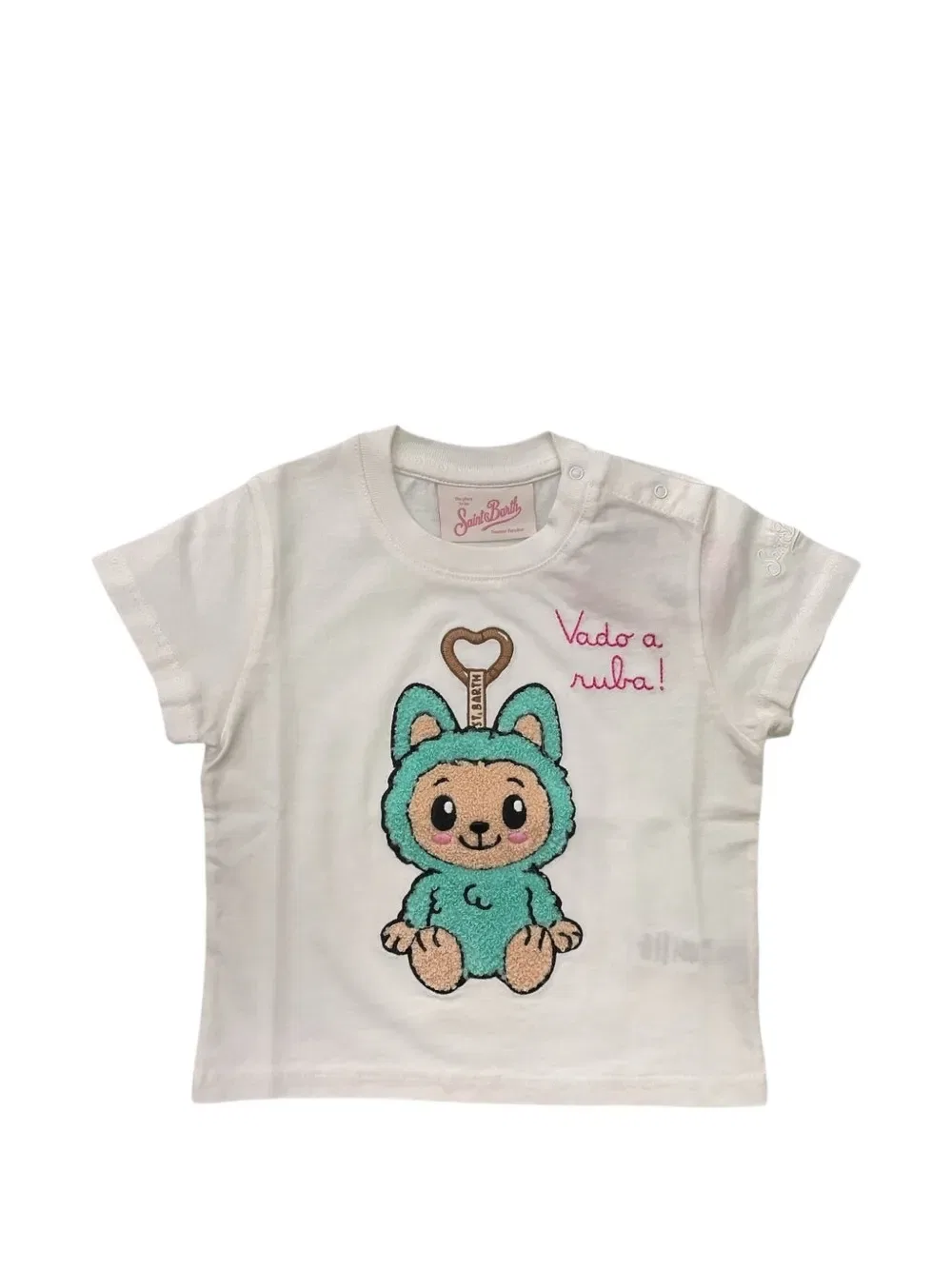 Футболка с вышивкой Elly Mc2 Saint Barth Kids, белый