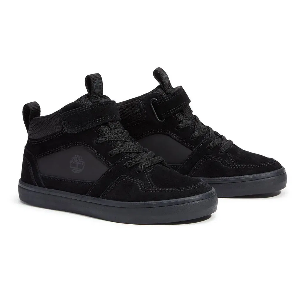 Детские кроссовки для девочек с высокой посадкой Timberland Stone Jump Mid Hook&Loop, Black — фото 2