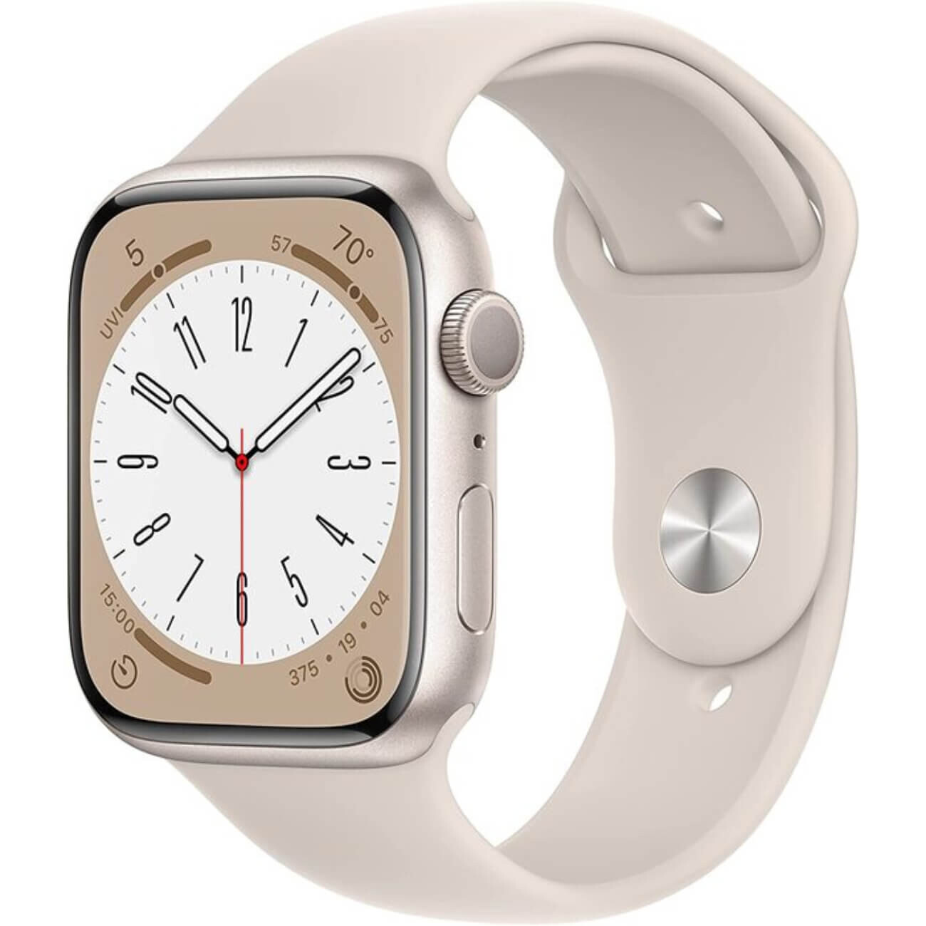 

Умные часы Apple Watch Series 8 (GPS), 45 мм, Starlight Aluminum Case/Starlight Sport Band - R, Бежевый, Умные часы Apple Watch Series 8 (GPS), 45 мм, Starlight Aluminum Case/Starlight Sport Band - R