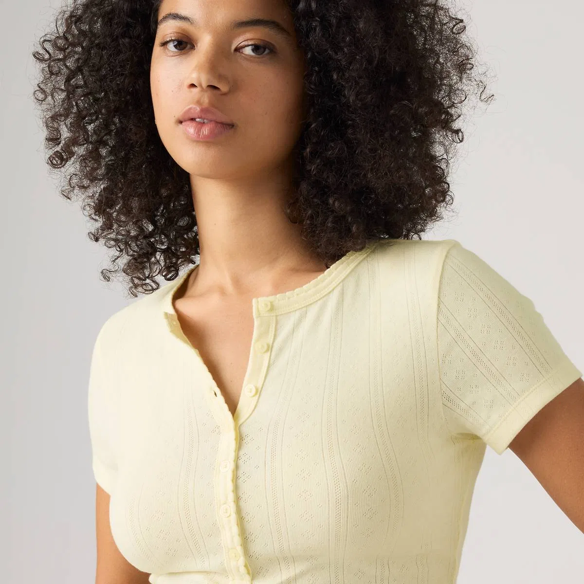 Рубашка-Поло с коротким рукавом из хлопчатобумажной ткани Levi's, Pear Sorbet - Yellow — фото 2