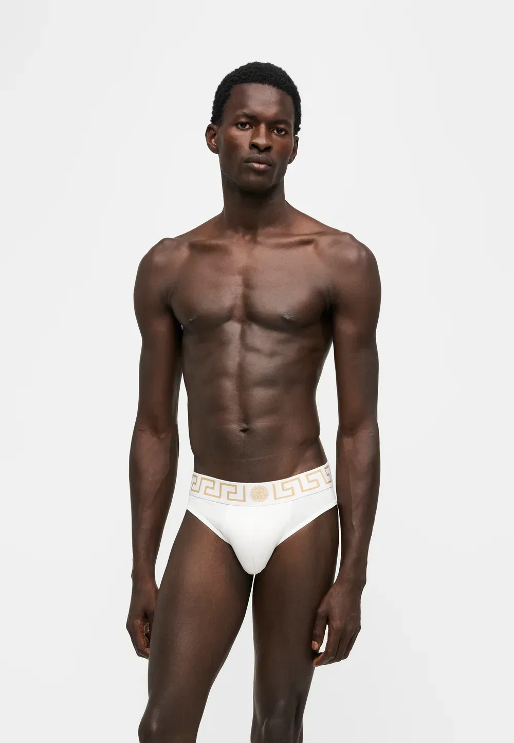 Трусы с низкой посадкой и логотипом Versace, White/Gold-Coloured