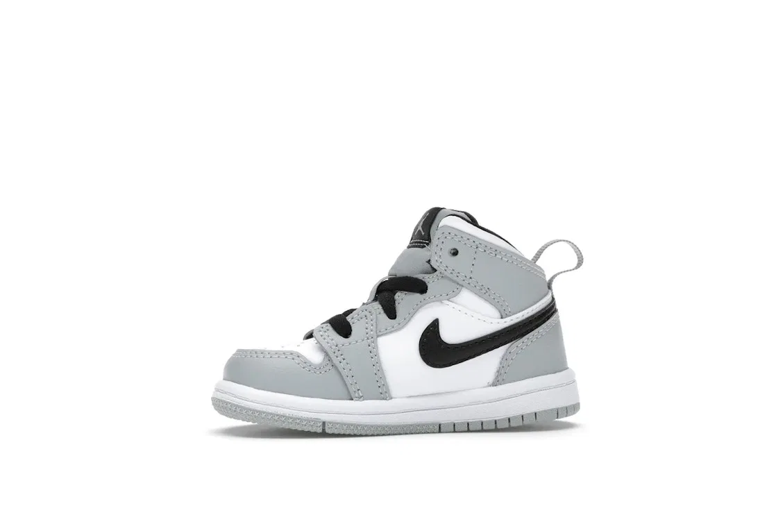Детские кроссовки с длинным рукавом Jordan 1 Mid Jordan, Light Smoke Grey/White-Black — фото 3