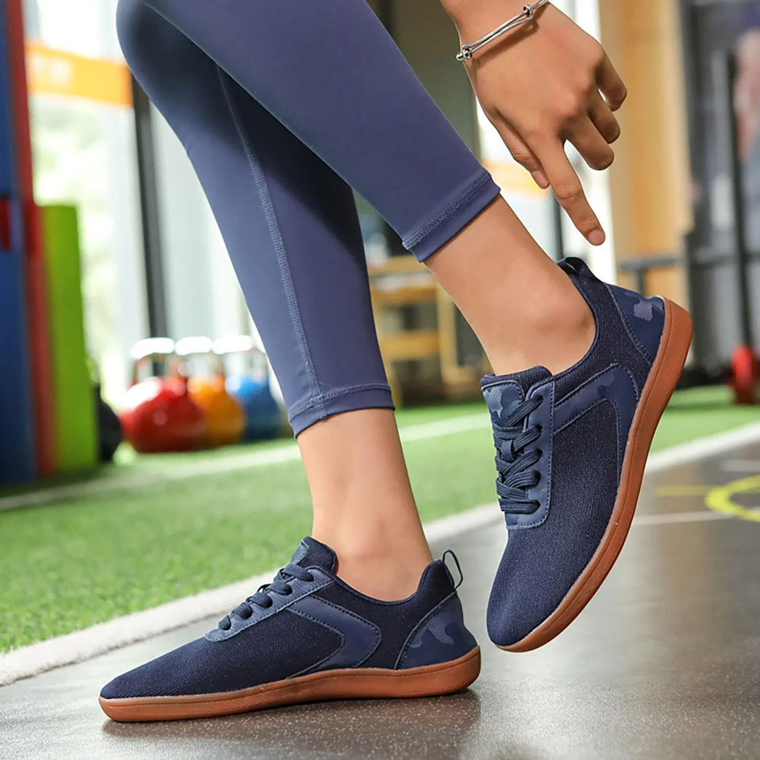 Детские минималистичные кроссовки для бега без каблука Unisex Wide Barefoot Shoes Minimalist Shoes, 03 Blue — фото 2