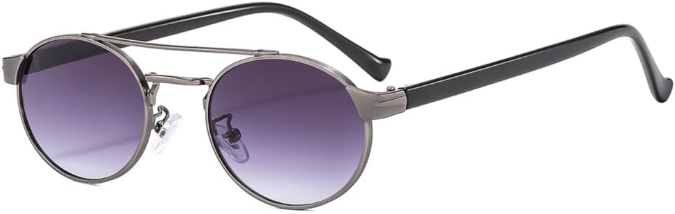 

маленькие металлические солнцезащитные очки с защитой от УФ-излучения UV400 для мужчин, круглые солнцезащитные очки для женщин и мужчин, винтажные металлические очки HDUBFY, C2