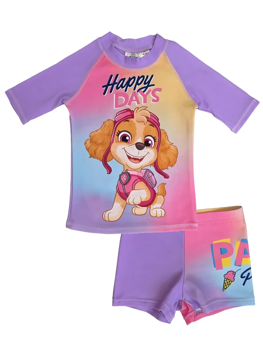 Купальный комплект с защитой от UV 30 Happy Days Paw Patrol, фиолетовый